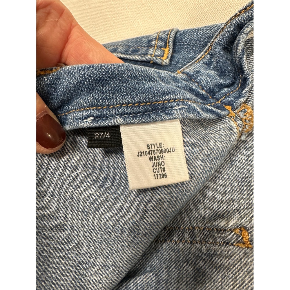 Veronica Beard Crosbie High Rise Wide Crop Jeans Juno Wash Blue Size 27/4 - Picture 6 of 8